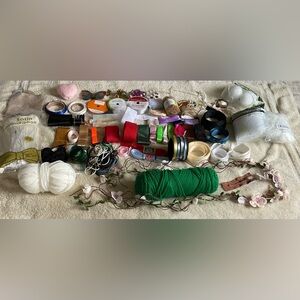 Sewing Craft Supplies Lot Ribbons Zippers Miscellaneous DIY Materials. See pics